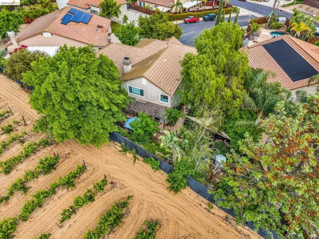 Aerial perspective of suburban area