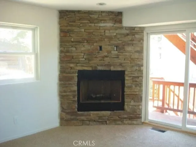 Living room with fireplace.