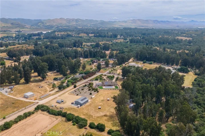 Aerial behind the property