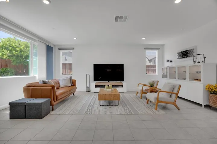 Living area with recessed lighting