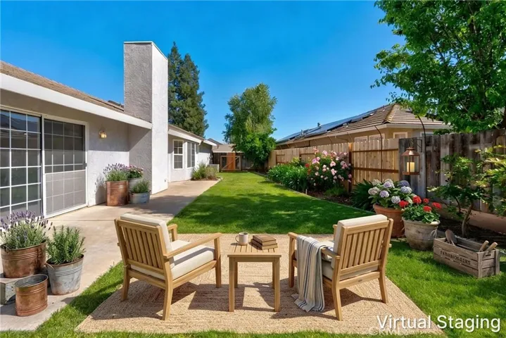 back yard virtually staged