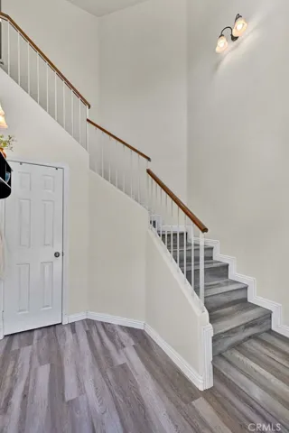 Enter ground floor with all living on second floor