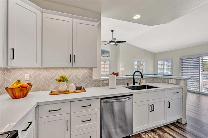 Kitchen is open to living areas