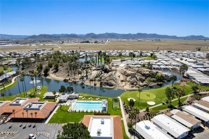 AERIAL VIEW OF THE COMMUNITY POOL