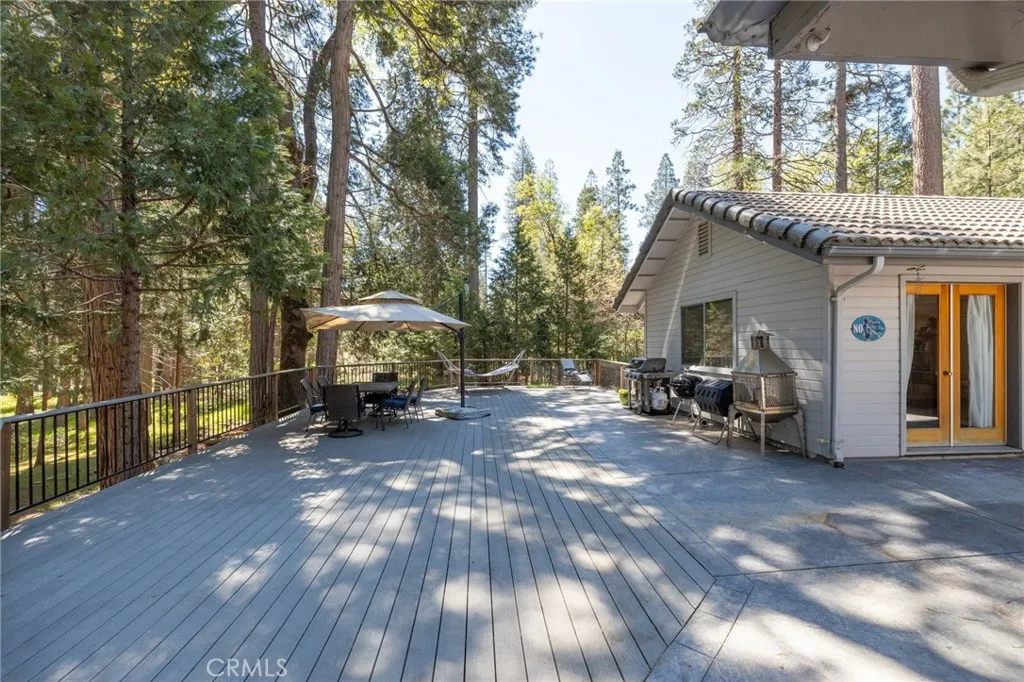 shaded deck area