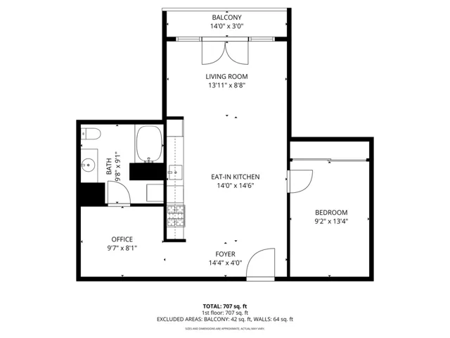 2D Floor Plan for 420 South San Pedro Street Suite