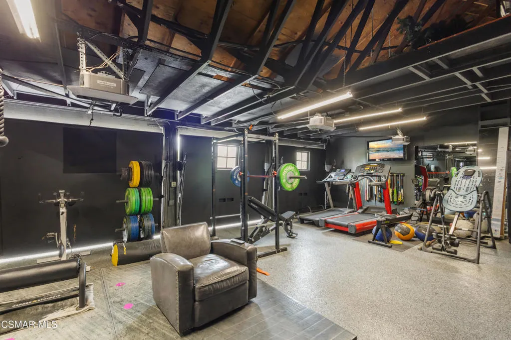 Garage With Newer Epoxy Flooring