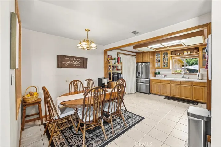 Dining open to kitchen