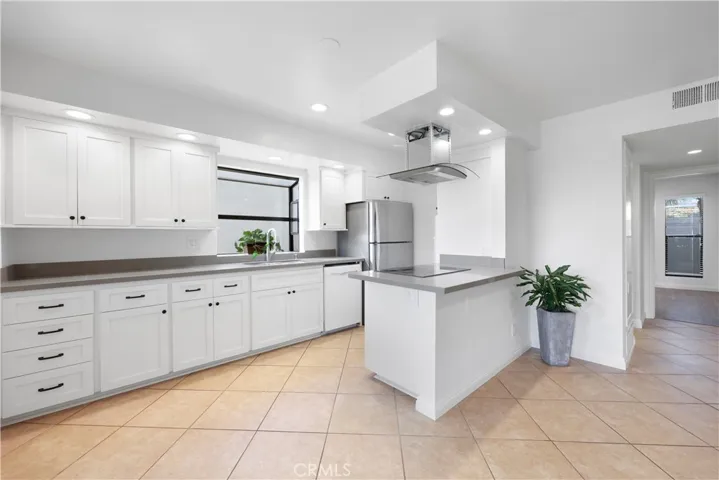 Kitchen open to living room