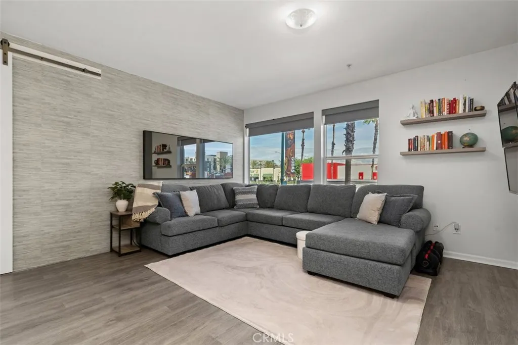 Custom feature wall creating large separate spaces