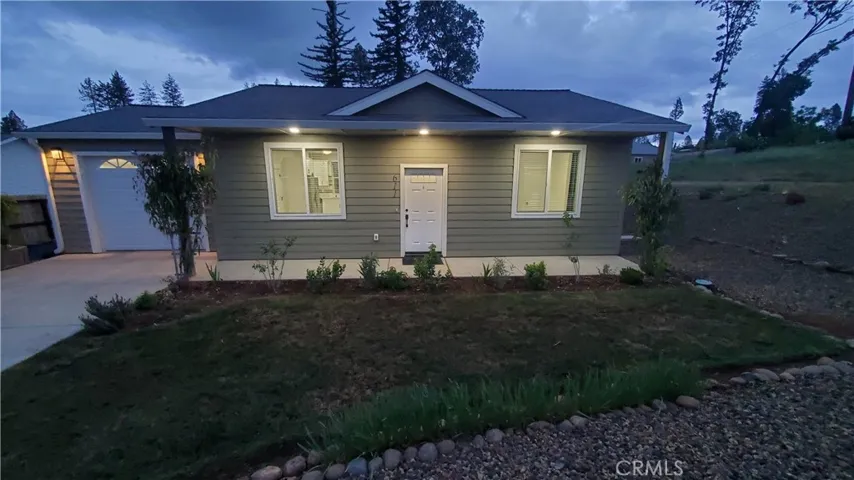 Night time view of front.