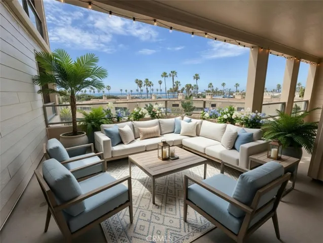 Virtually staged balcony