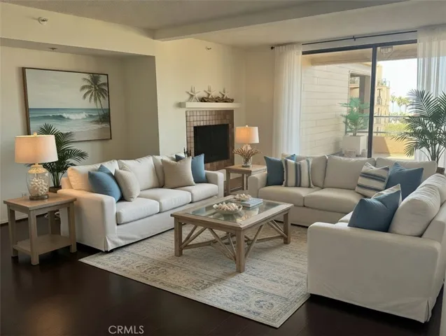 Virtually staged living room