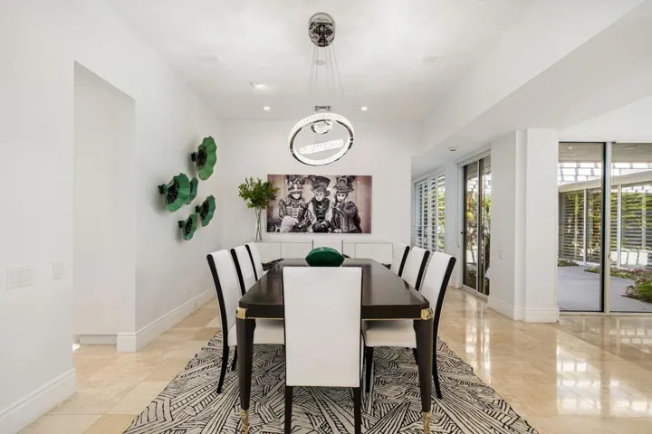 Dining area with courtyard view