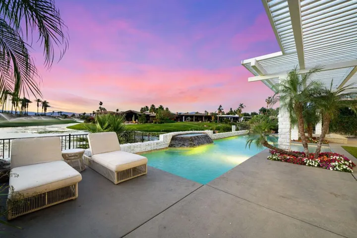 Backyard views at twilight