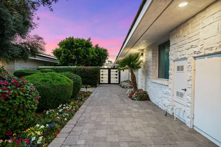 Front entry at twilight