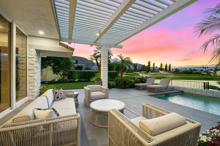 Backyard views at twilight