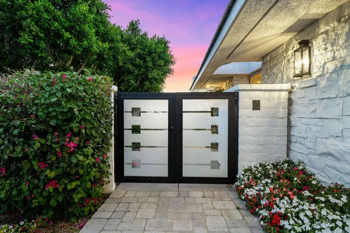 Front entry at twilight