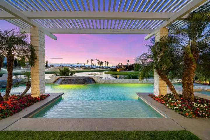 Backyard views at twilight