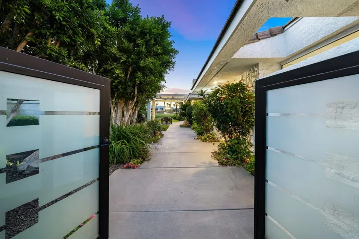 Front entry at twilight