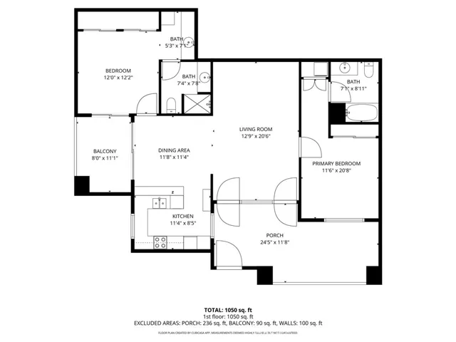 Sq ft is approximate Home is listed at 1003sq ft by assessor.
