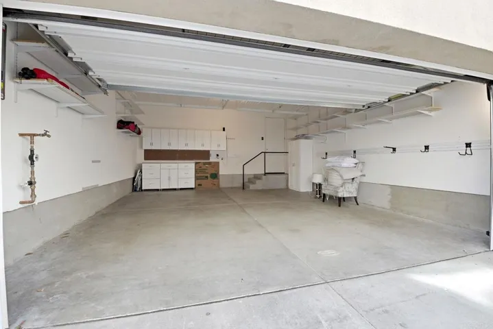 Oversized garage with work bench