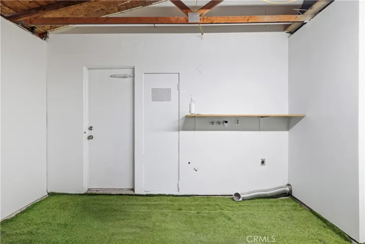 Laundry area in garage