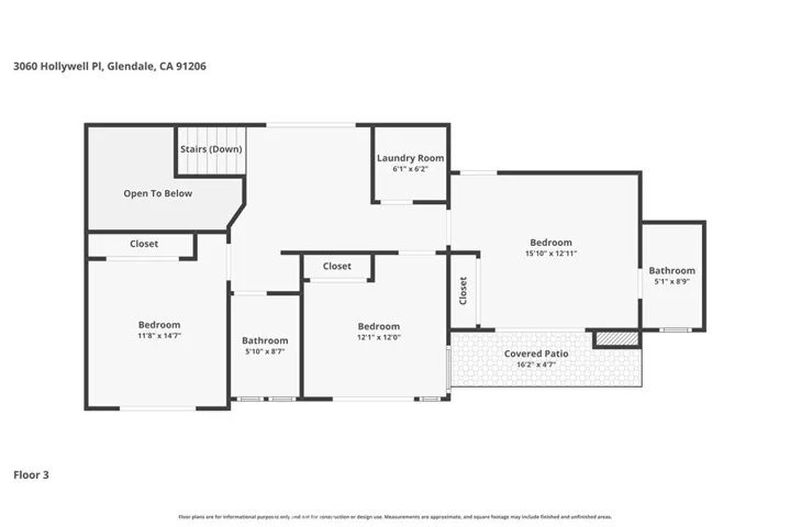 Level 3. Each of 3 bedrooms has a balcony.