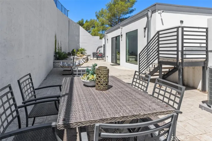 outdoor dining area.