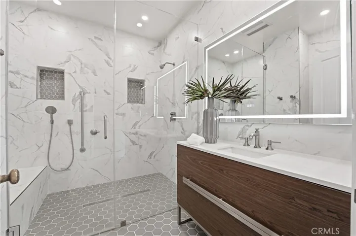3/4 bath just outside 3rd bedroom/den.