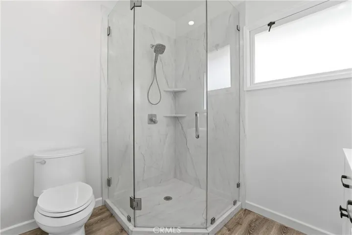 South side 3/4 bath with shower.