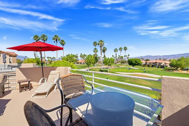 Private balcony with view.