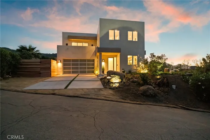 Street view at twilight
