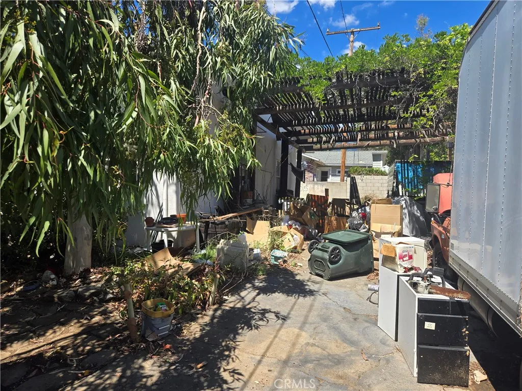Behind back building