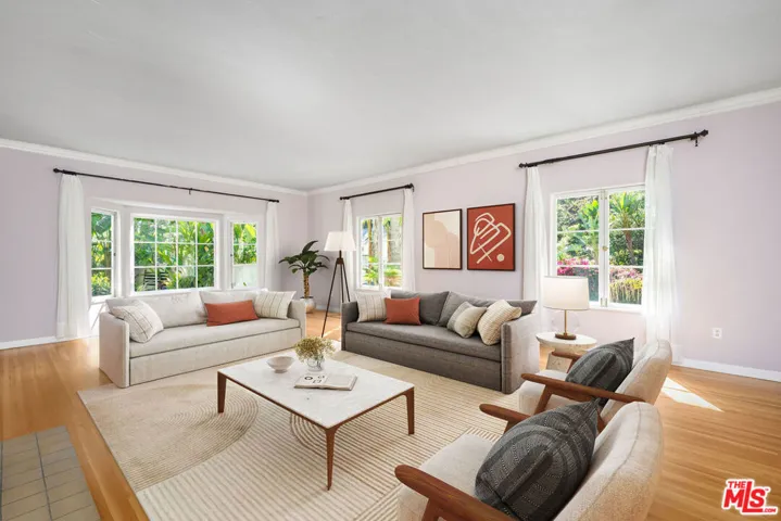 Living room virtually staged