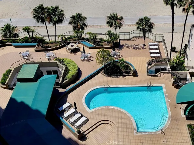 Pool area looking down from unit balcony