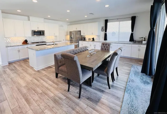 Extended kitchen cabinets & island