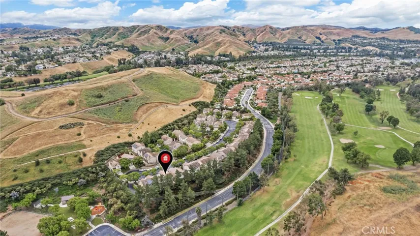 Golf course and hills view.