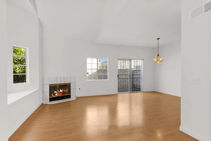 Flames in fireplace were produced with artificial intelligence.