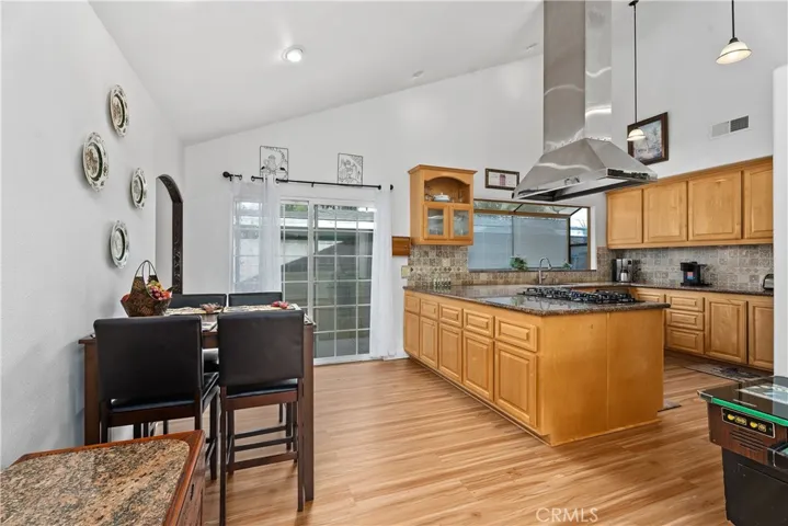 Dining and kitchen.