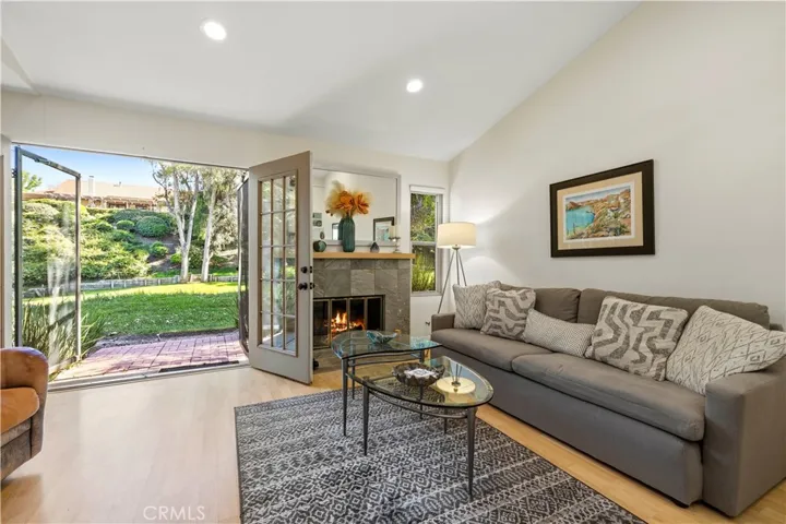 Living room opens to the back view
