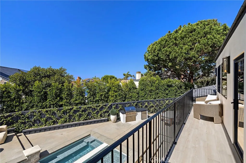 Tree lined backyard for ultimate privacy throughout the property, Private Primary Balcony with gorgeous views