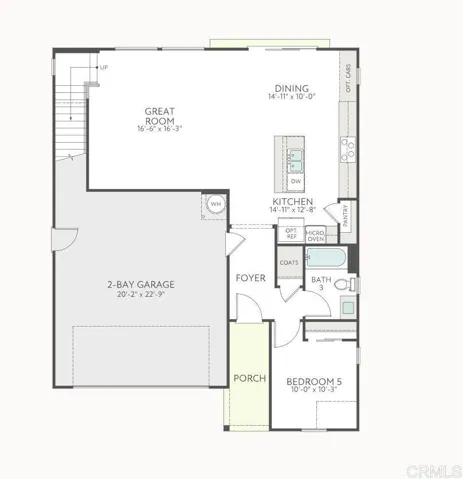 Floor plan (first floor). *Not all features/options are available in all homes, subject to change*
