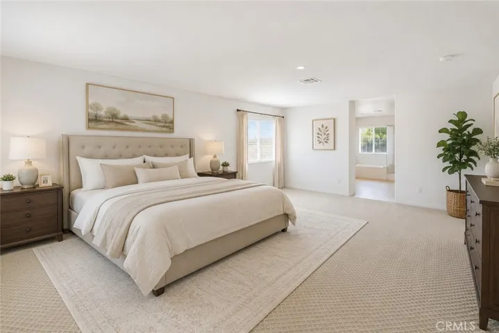 West view virtually stage primary bedroom