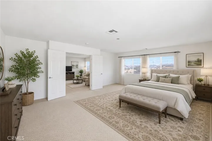 Primary bedroom virtually staged