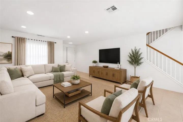 Virtually stage living room