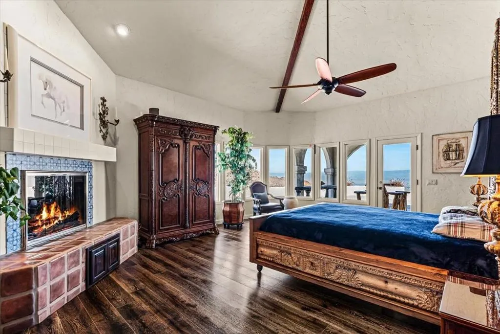Primary BR, Custom Tile At Fireplace