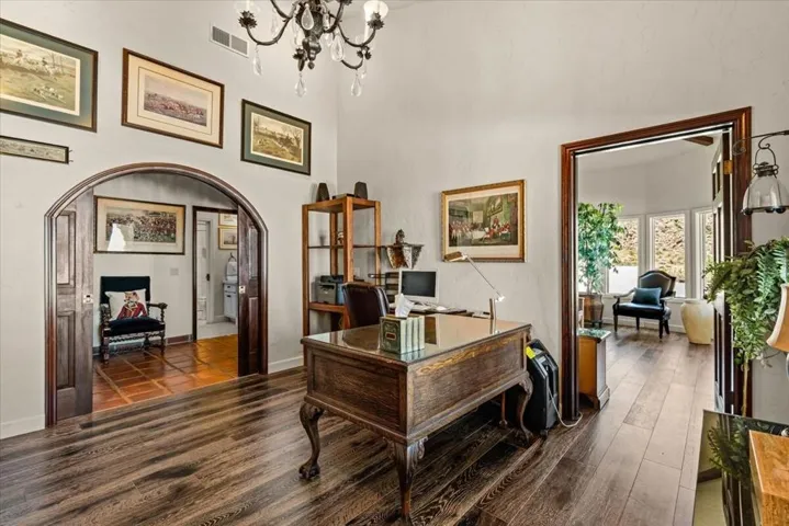 Home Office, Arched Wood Pocket Doors