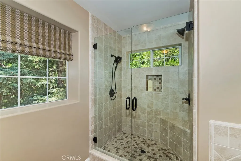 Primary suite shower with two shower heads!!!