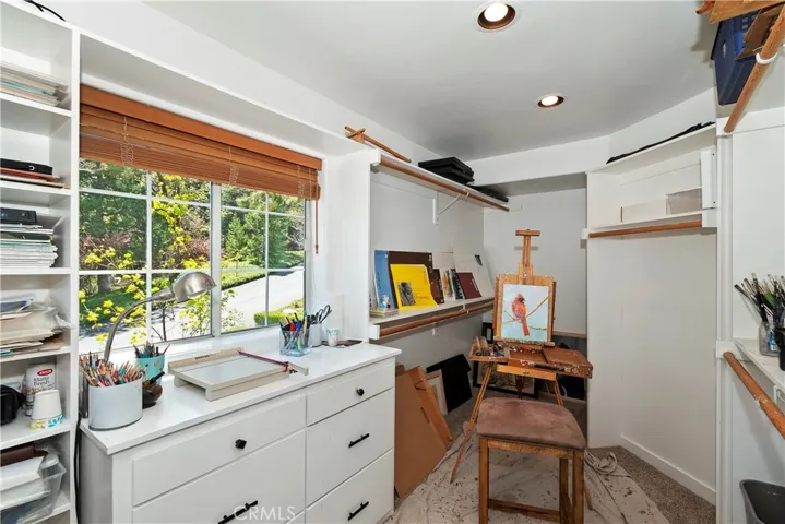 Guest closet converted to art studio...check out the lighting!!!